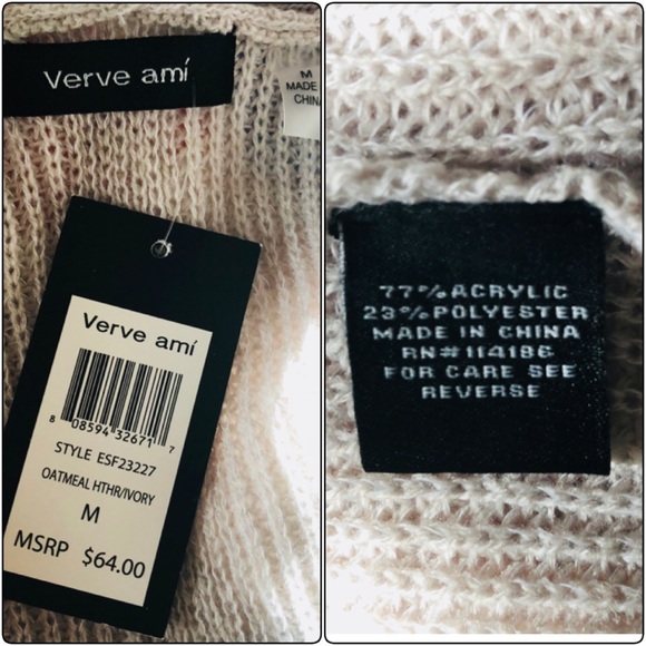 Verve Ami Oatmeal/Heather Ivory Midi Open Cardigan - Picture 8 of 8